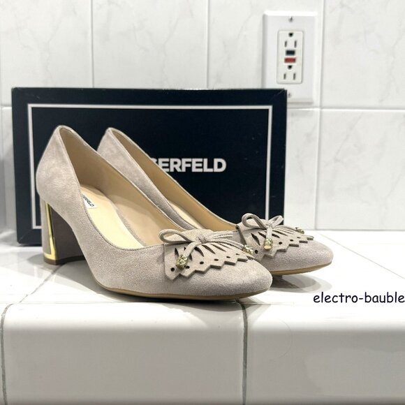 Karl Lagerfeld Paris Women's Suede "Sage" Pump in Stone Color Sz 8.5M NIB - Picture 10 of 10